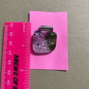 Multicolor Phone Charm or pendant.  Silver tubal bale is about straw size.